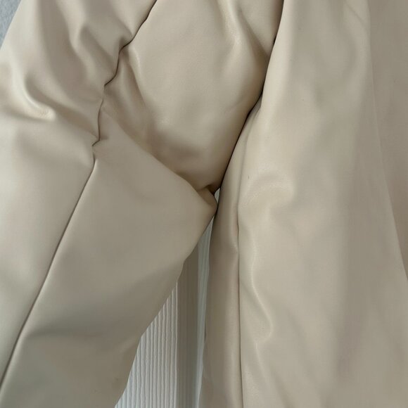 Mango Cream Faux Leather Puffer Jacket - Picture 4 of 5